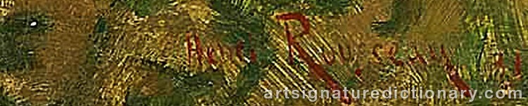 Authentic signature by Henri Emilien ROUSSEAU on  artwork