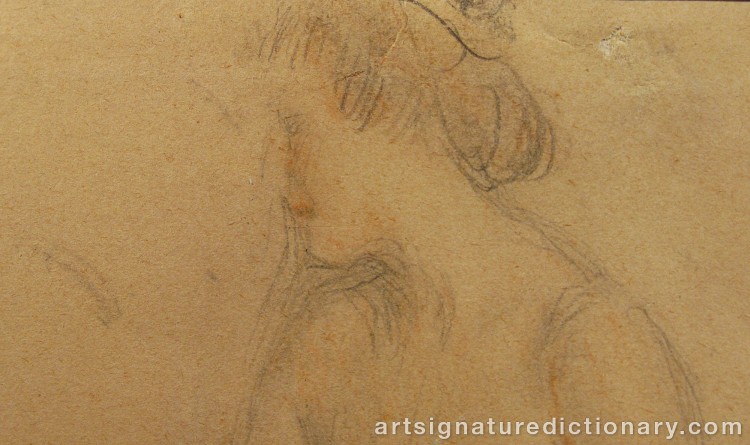 Close-up details showing Anders ZORN signature forgery characteristics