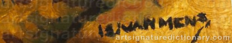 Authentic signature by Isodorus Maria Cornelis VAN MENS on artwork