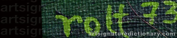 Authentic signature by Rolf PETTERSSON on  artwork