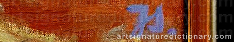 Authentic signature by Jan STIGLAND on  artwork