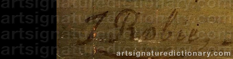 Authentic signature by Jean Baptiste ROBIE on  artwork