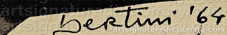 Authentic signature by Gianni BERTINI on artwork
