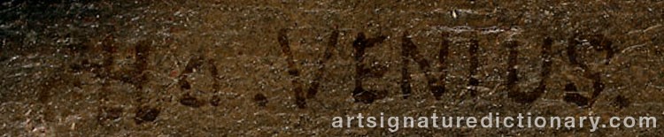 Authentic signature by Otto Van VEEN on  artwork