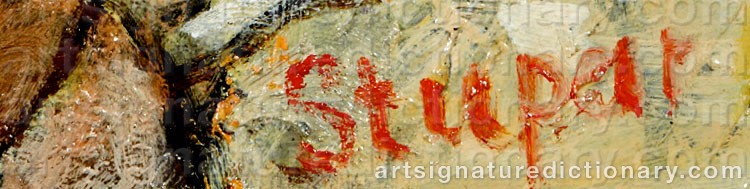 Authentic signature by Marko STUPAR on artwork