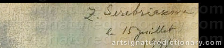 Signature by Zinaida Evgenievna SEREBRIAKOVA
