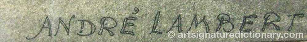 Authentic signature by André LAMBERT on  artwork