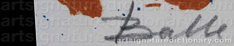 Authentic signature by Mogens BALLE on  artwork