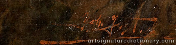 Authentic signature by Joseph JOST on artwork