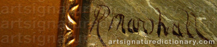 Authentic signature by Ralph MARSHALL on artwork