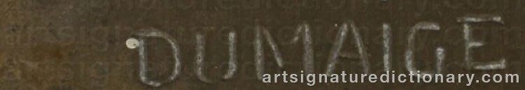 Authentic signature by Henry Étienne DUMAIGE on  artwork