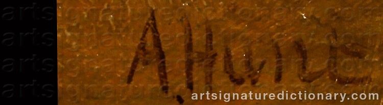 Authentic signature by Andrew HUNT on  artwork