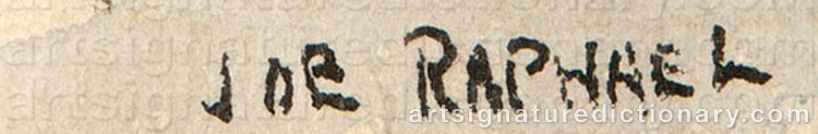 Authentic signature by Joseph Morris ‘Joe, Jos’ RAPHAEL on Painting/Watercolour artwork