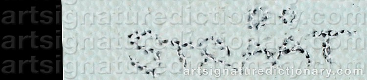 Authentic signature by Birger STRÅÅT on  artwork