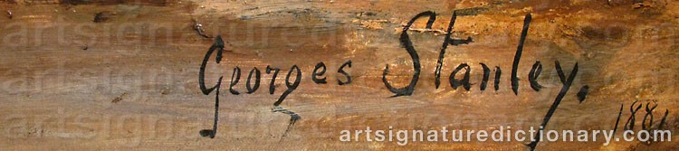 Authentic signature by Georges STANLEY on  artwork
