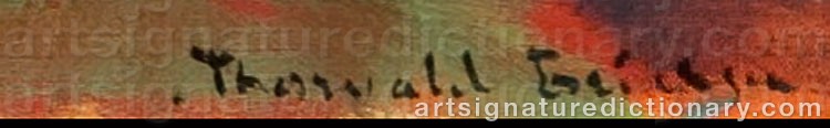 Authentic signature by Thorvald ERICHSEN on  artwork