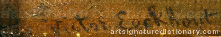Authentic signature by Victor EECKHOUT on  artwork