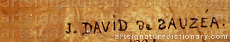 Authentic signature by Jean DAVID DE SAUZEA on  artwork