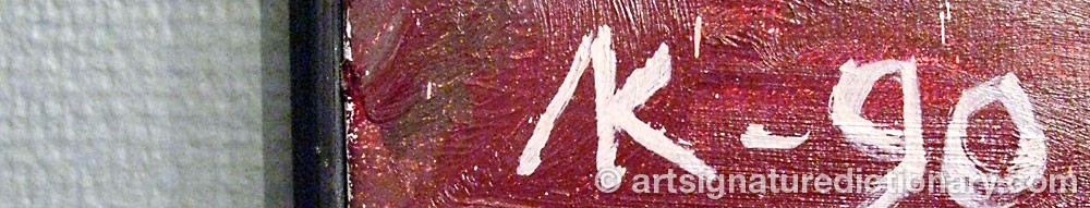 Authentic signature by Lev Yevgenievich KROPIVNITSKY on artwork