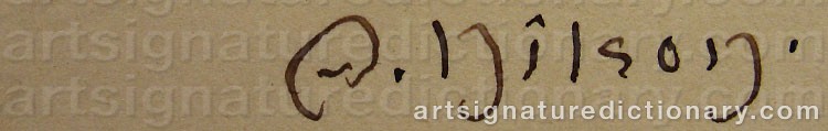 Authentic signature by Alfred NILSON on artwork