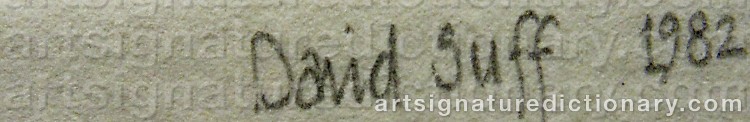 Authentic signature by David SUFF on  artwork