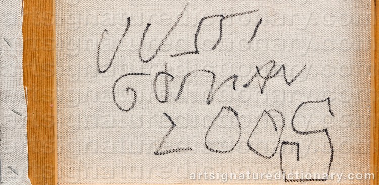 Authentic signature by Jussi GOMAN on Painting/Watercolour artwork