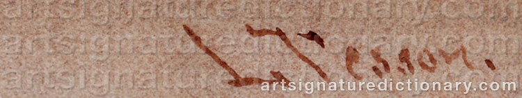 Authentic signature by Louis TESSON on  artwork