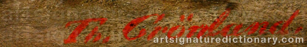 Authentic signature by Theude GRÖNLAND on artwork