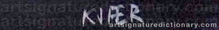 Authentic signature by Anders KJÆR on  artwork