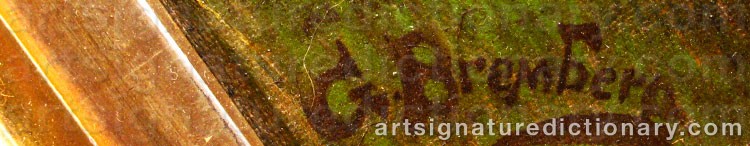 Authentic signature by G. BREMBERG on  artwork