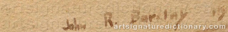 Authentic signature by John Rankine BARCLAY on Painting/Watercolour artwork