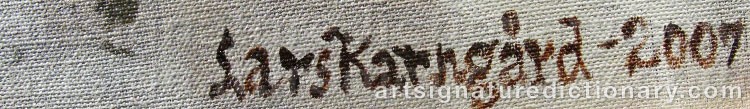 Authentic signature by Lars KARNGÅRD on  artwork