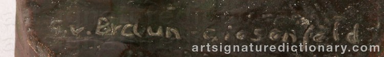 Authentic signature by Greta Von BRAUN-GIESENFELD on Sculpture artwork