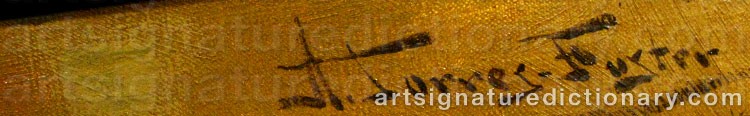 Authentic signature by Antonio TORRES-FUSTER_ANTONIO_(B.1874) on  artwork