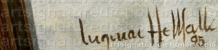 Authentic signature by Ingmar HELLFALK on  artwork