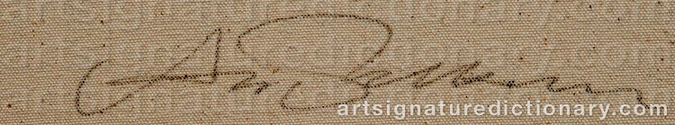 Authentic signature by Ari PELKONEN on  artwork