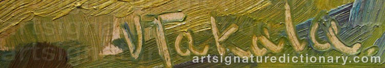 Authentic signature by Veikko TAKALA on artwork
