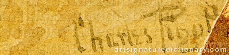 Authentic signature by Charles PIGOTT on  artwork