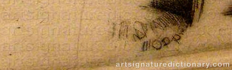 Authentic signature by Max ‘Mopp’ OPPENHEIMER on  artwork