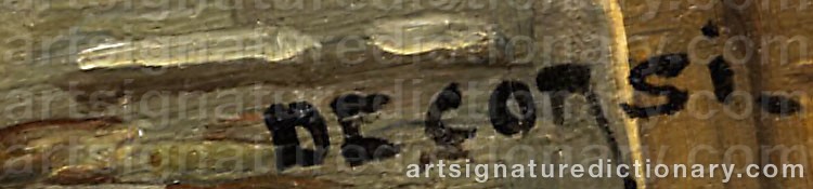 Authentic signature by Nicolo De CORSI on  artwork