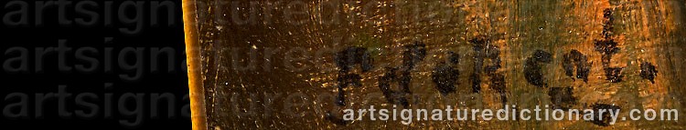 Authentic signature by Pieter De REGT on  artwork