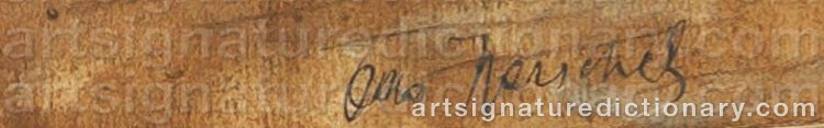 Authentic signature by Otto John HERSCHEL on  artwork