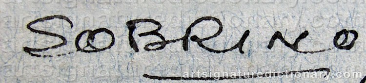 Authentic signature by Carlos SOBRINO on artwork