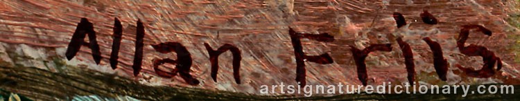 Authentic signature by Allan FRIIS on Painting/Watercolour artwork