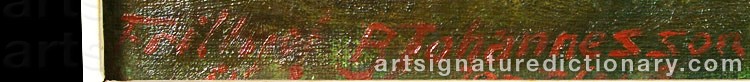 Authentic signature by Frithiof A. JOHANNESSON on  artwork