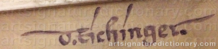 Authentic signature by Oswald EICHINGER on Painting/Watercolour artwork