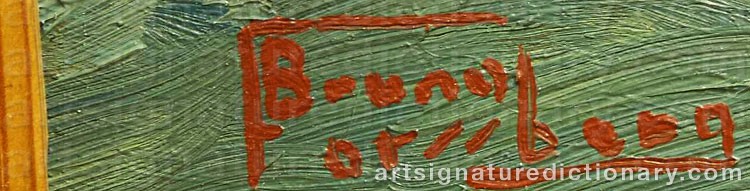 Authentic signature by Bruno FORSSBERG on  artwork