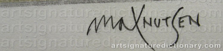 Authentic signature by Max KNUTSEN on artwork