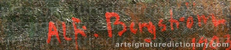 Signature by Alfred BERGSTRÖM