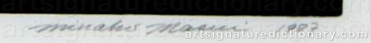 Authentic signature by Minako MASUI on  artwork